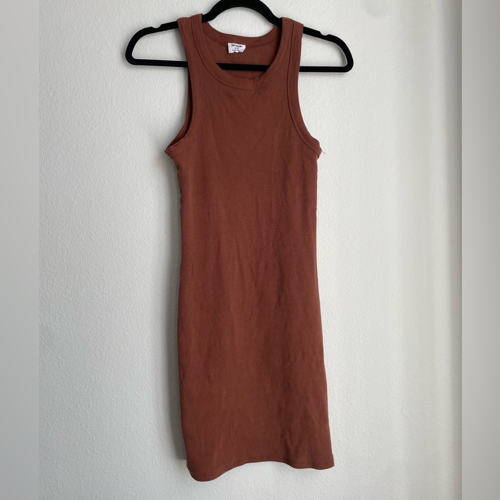 Cotton On Rust Ribbed Mini Dress